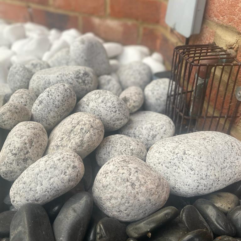 Silver Granite “Eggs” Cobbles - Pebbles-Pebble-stones4gardens-stones4gardens