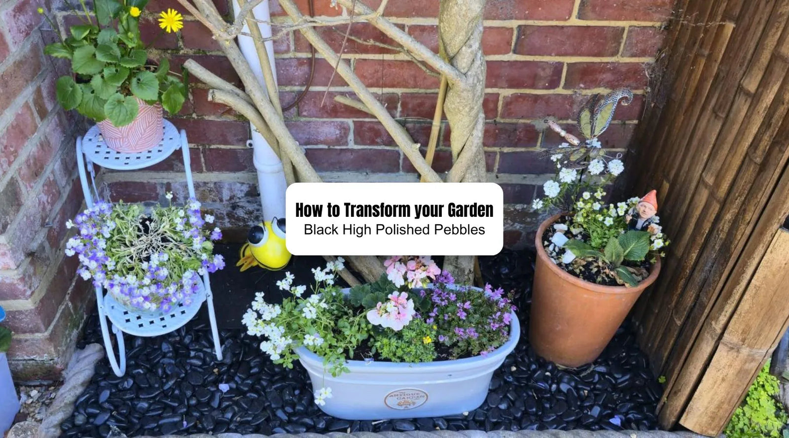 Real Garden Transformation Using our Black Pebbles