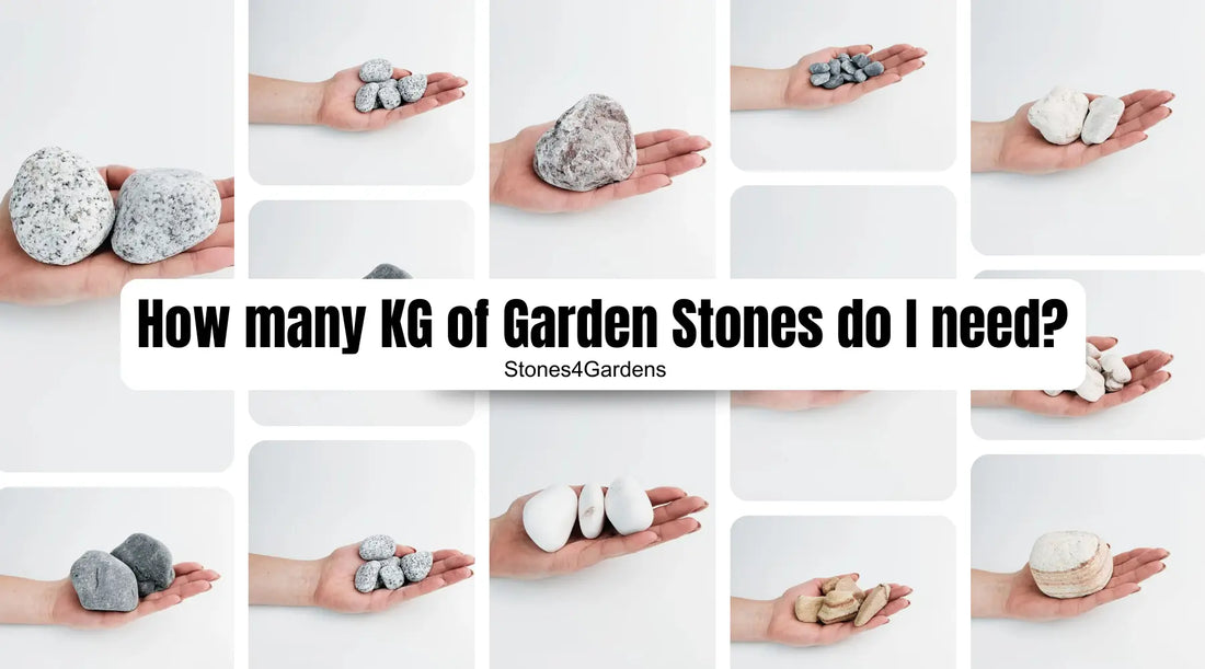 Garden stones and decorative pebbles in various quantities from 10kg to 1000kg used in summer landscaping projects