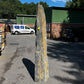 Gold and grey decorative garden monolith from Stones4Gardens UK, perfect for gravel or pebble landscaping projects.