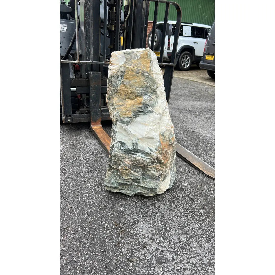 Handpicked monolith featuring unique natural stone patterns and colours, perfect for stylish UK gardens.