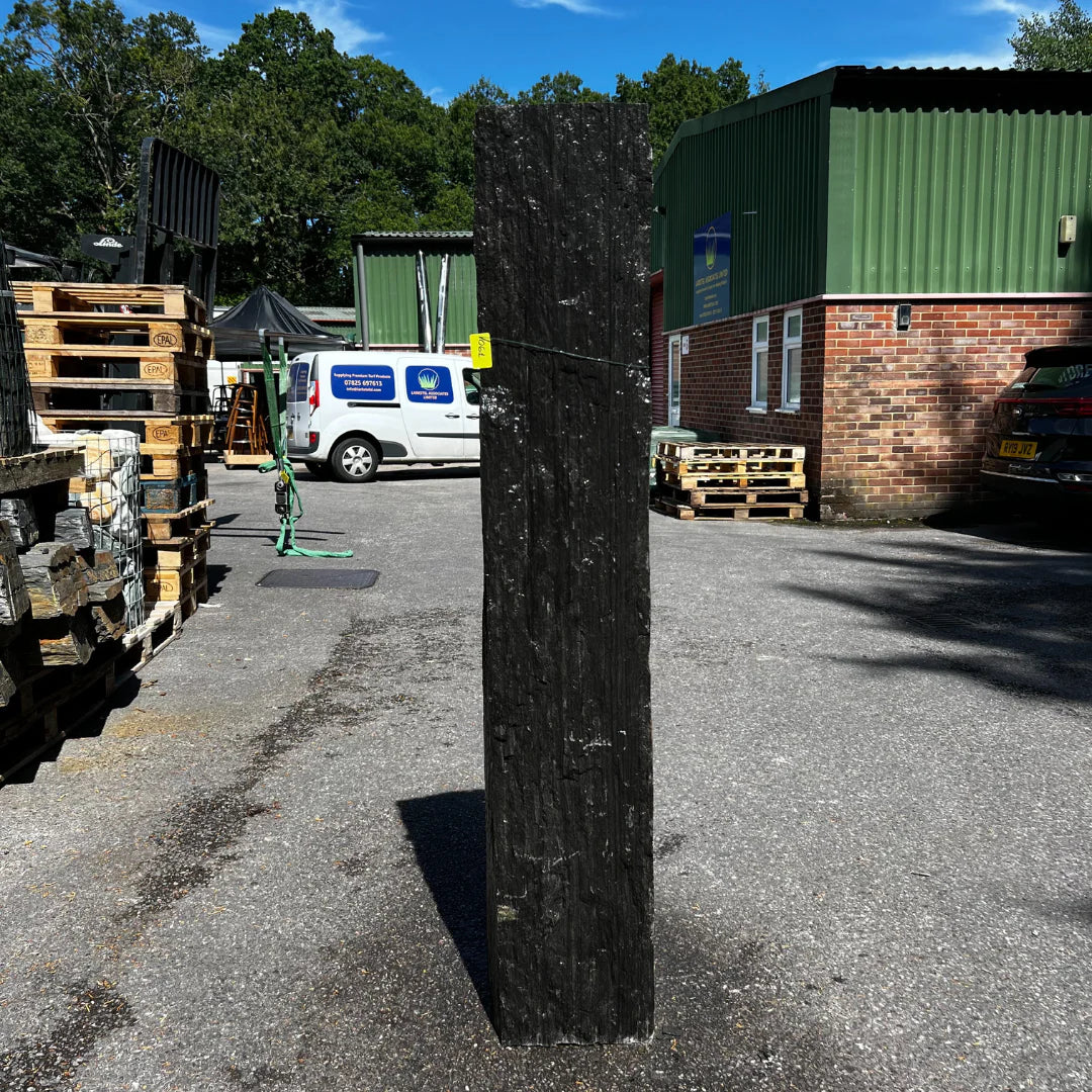 Handpicked UK stone monolith with distinctive texture and tones, ideal for professional garden design displays.