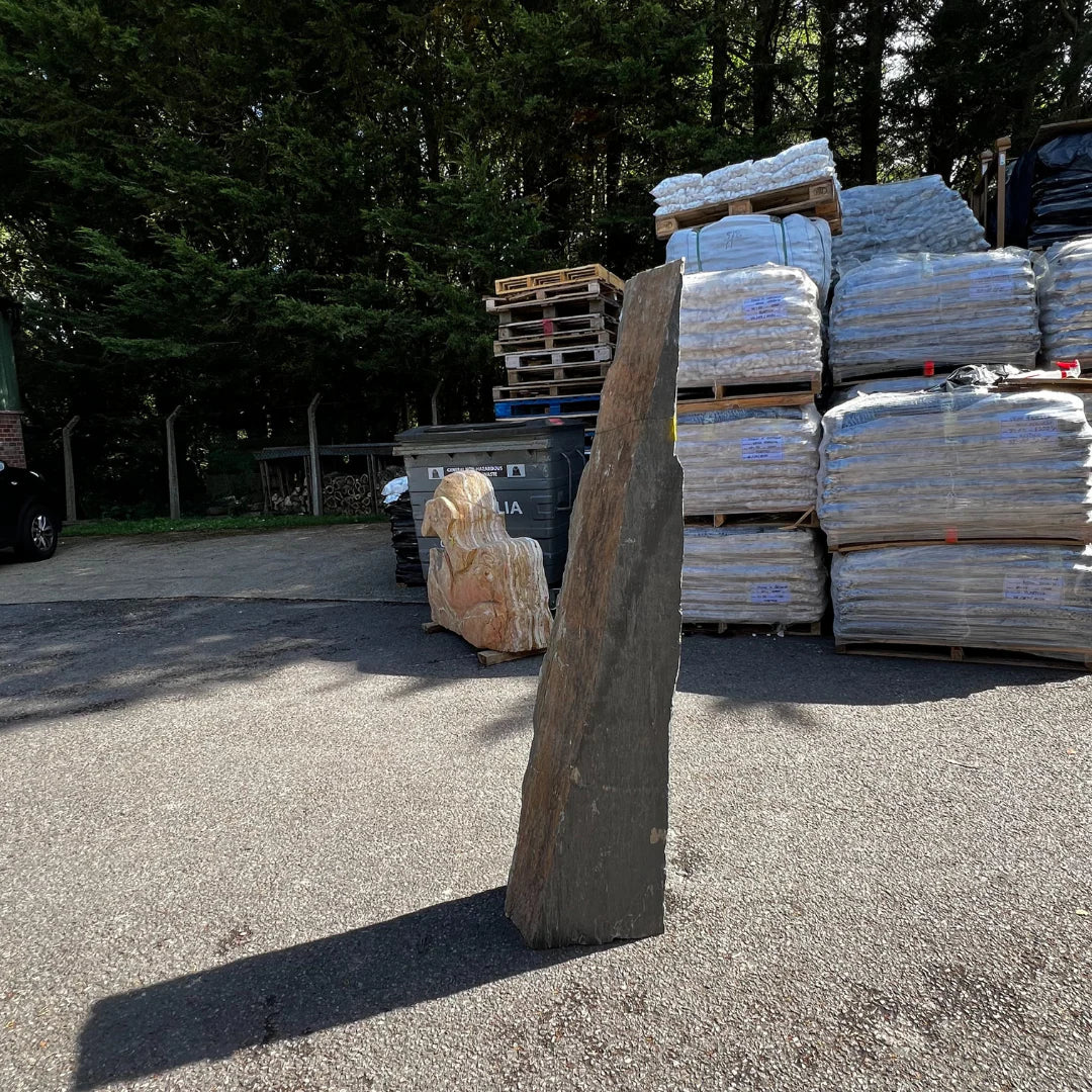 Modern garden monolith crafted from durable natural stone, designed to complement contemporary UK outdoor décor.