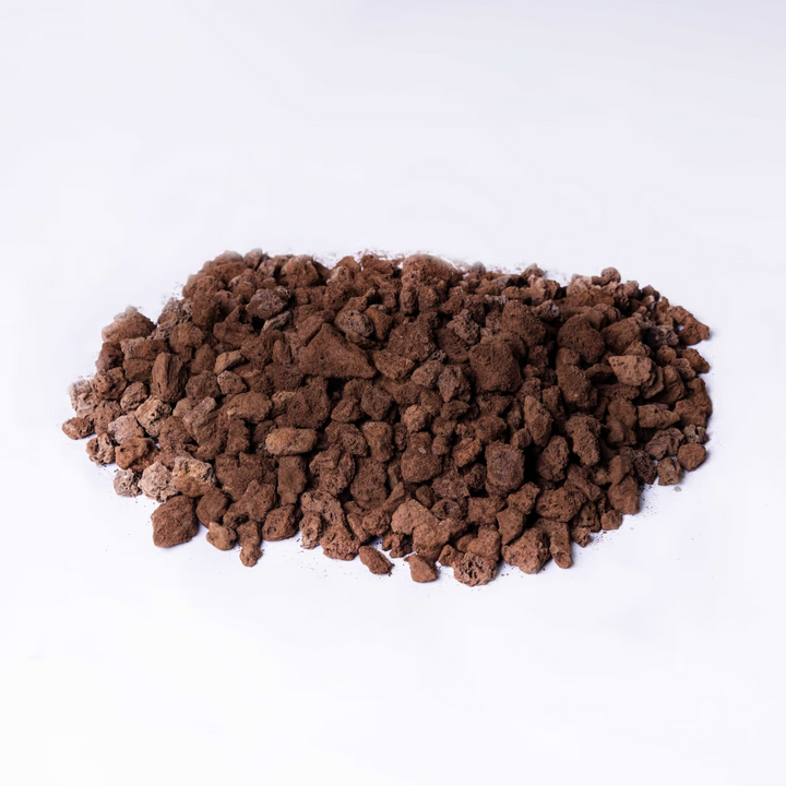 Picture demonstrating our red lava gravel rocks. 