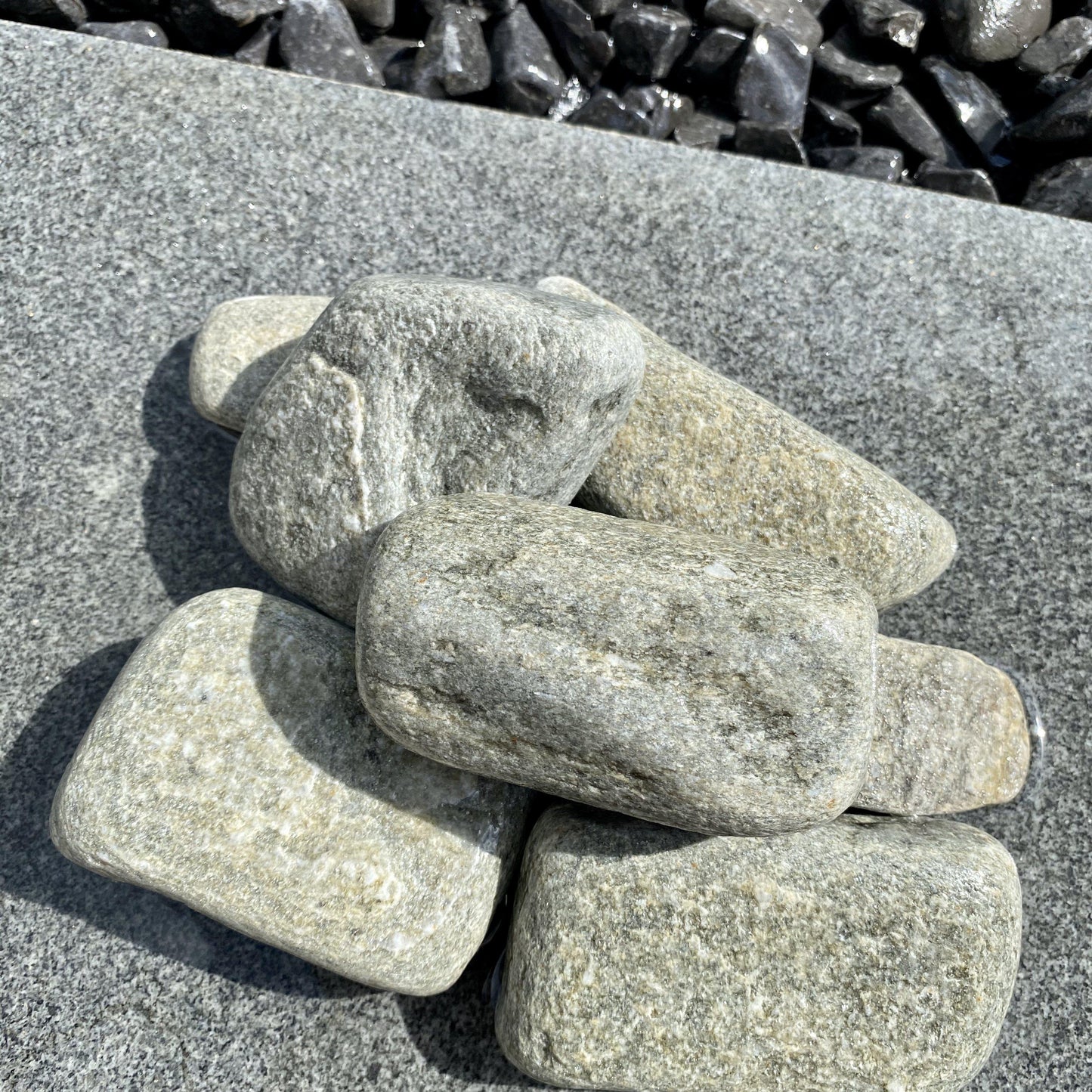 Grey Fish Pebbles-Pebble-Stones4Gardens-stones4gardens